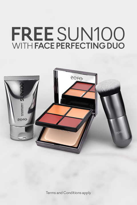 Face Perfecting Palette + Blending Brush + SUN100